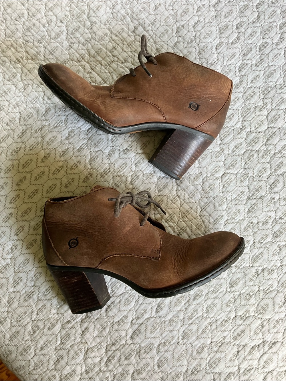 Born Brown Nubuck Leather Heeled Chukka Boots